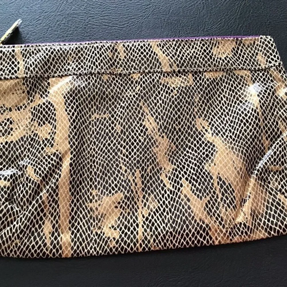 tarte Snake Skin outer with Purple lining Cosmetic / Makeup Bag - BRAND NEW
